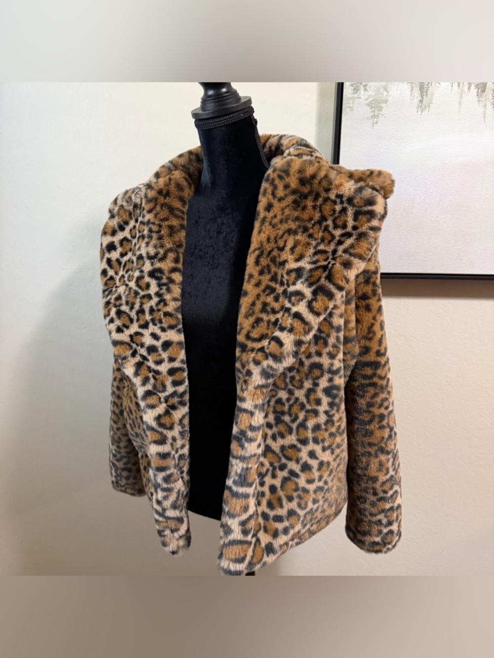 Camila Coelho Revolve Leopard Print Faux Fur Coat Oversized XS - Picture 3 of 15